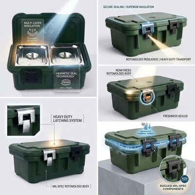 Wasserdichte 60-Liter-Militärlebensmitteltransportbox für die Verteidigungsbeschaffungslogistik