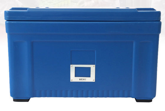 Isolierte 45-Liter-Lebensmitteltransportbox mit Nylongriff, abnehmbarer Deckel, rotationsgeformter Catering-Behälter aus LLDPE