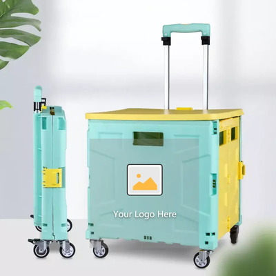 6 Räder, die Plastikeinkaufswagen mit Seat Mini Folding Hand Luggage Cars klettern