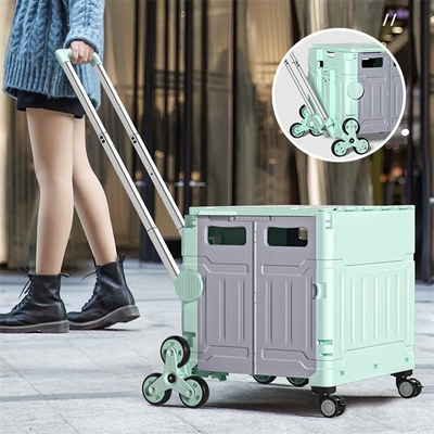 Faltende tragbare rollende Kisten-Rad-Kasten-Einkaufslaufkatze mit dem Deckel haltbar