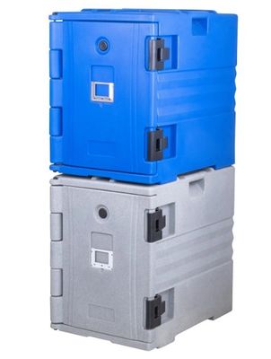 Blau isolierte Lebensmittelpfanne Träger Nylongriffe