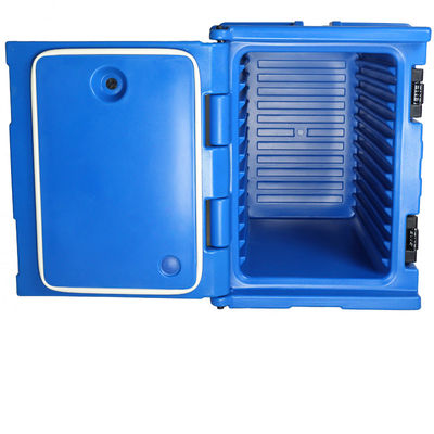 Industrieller 100-Liter-Transportbehälter für warme Speisen mit Ablassventil, LLDPE-isolierte, vierrädrige Catering-Box