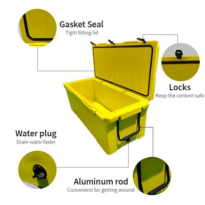 240QT Große Rotationsgeformte Kühlbox – Robuste Outdoor-Eisbox für Angeln & Reisen