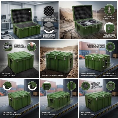 IP67 wasserdichtes Rotomolded Toolbox EPDM versiegelte Dichtung LLDPE tragbare Ausrüstung Speicher für Marine Outdoor Field Service