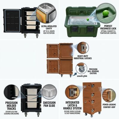 Isolierte Lebensmittellieferbox 72L Rotomolded Thermal Transport Container mit manipulationssicherem Deckelsystem
