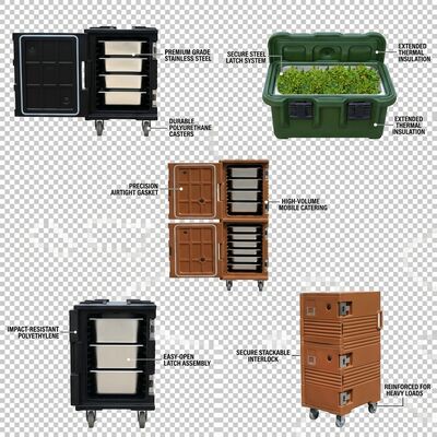 Isolierter 65-Liter-Gastronomie-Pfannenträger mit Toplader, isolierte Thermobox für den professionellen Veranstaltungs- und Bankettservice