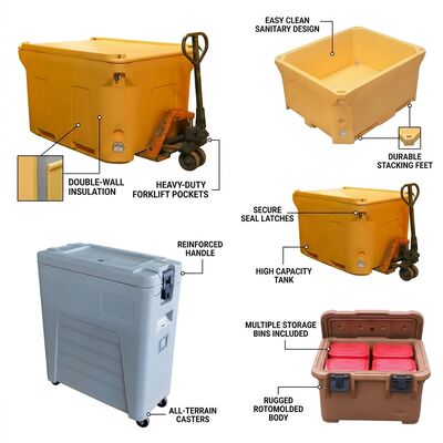 Vorladen 50L Isolierter Lebensmittelcontainer mit Nylonverschlüssen Rotomolded Catering Box