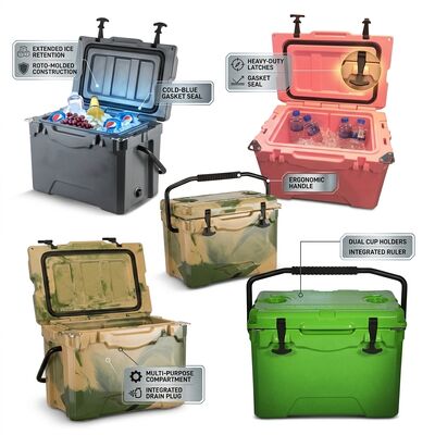 Portable 38L Rotomolded Kühlschrank Außen Eisbrust undicht Abfluss Stecker Familie Picknick-Kühlschrank