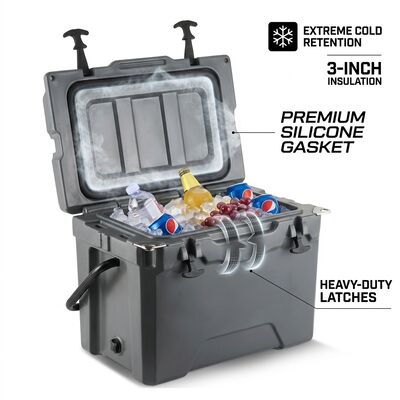 Rollbarer 80L Rotomold-Kühlbox Schwerlast-Eiskühler Lange Eisretention Abschleppgriff Angeln