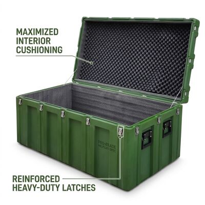 Rollende 1200mm Rotomolded Werkzeugbox IP65 Wasserdichtes Lange Ausrüstung Transportkoffer LLDPE Militärisch