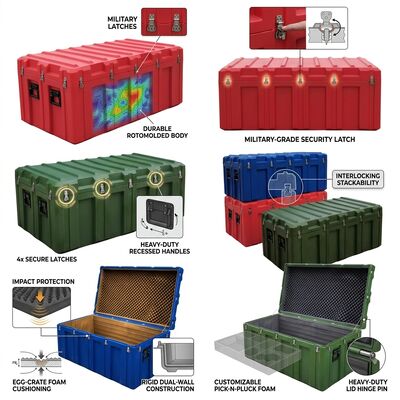 Schwere 1500 mm Rotomolded Toolbox IP65 wasserdicht Stoßdicht LLDPE Militärgeräte Lager