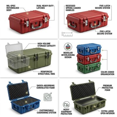 Schwere 1500 mm Rotomolded Toolbox IP65 wasserdicht Stoßdicht LLDPE Militärgeräte Lager