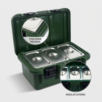 Front-Loading 45L Military Insulated Food Carrier for Armed Forces Ration Distribution
