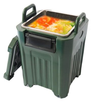 Einklappbarer, isolierter 25-Liter-Lebensmittelbehälterträger, leichte, rotationsgeformte GN-Behälter-Transportbox für die kleine Gastronomie