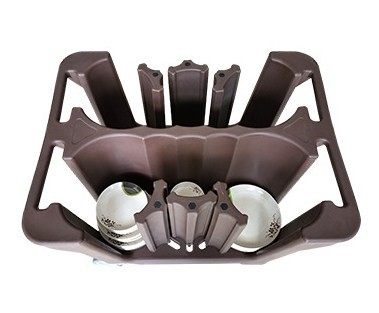 Restaurant-karrt justierbarer Teller-Speicher Transportgestell Tableware Trolley