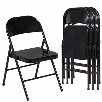 Schwarzes Eisen-kleiner leichter Klappstuhl für das Kampieren im Freien